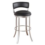 Ivy Bronx Albion Swivel Bar & Counter Stool Upholstered/Metal in Black/Brown | 41.5 H x 16.5 W x 16.5 D in | Wayfair