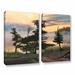 ArtWall Auburn Evening by Ken Kirsh 2 Piece Photographic Print on Gallery Wrapped Canvas Set Canvas in Green/Orange | 18 H x 24 W x 2 D in | Wayfair