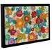 Latitude Run® 'Decorative Flowers' by Silvia Vassileva Framed Painting Print Canvas in Green/Orange | 8 H x 12 W x 2 D in | Wayfair
