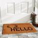 Loon Peak® Alain Antler Hello Non-Slip Outdoor Door Mat Natural Fiber in White | Rectangle 1'5" x 2'5" | Wayfair LOPK5743 42634505