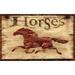 Millwood Pines Horses Vintage Advertisement Plaque Print Wood in Brown/Gray/Green | 15 H x 26 W x 1 D in | Wayfair 2B7FA1F116D545F3A5F1F70B531ED7F0