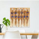 Mercer41 'Tiny Blue Bikinis' Acrylic Painting Print on Wrapped Canvas in Blue/Brown | 18 H x 18 W x 1.5 D in | Wayfair MCRF5425 45359738