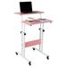 Mind Reader Bedside Workstation Adjustable Nightstand Standing Desks Wood in Pink | 27 W x 28 D in | Wayfair SDROLL-PNK