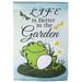 Northlight Seasonal Life is Better in the Garden Green Frog Outdoor House Flag in Green/Gray | 18" H x 12.5" W | Wayfair NORTHLIGHT FG29872