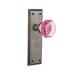 Nostalgic Warehouse New York Plate w/ Waldorf Pink Door Knob Brass/Crystal in Gray | 7 H x 2.25 W x 2.52 D in | Wayfair 723452