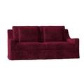 Poshbin Nancy Square Arm Slipcovered Sofa w/ Reversible Cushions Plastic in Red/Brown | 34 H x 84 W x 38 D in | Wayfair