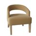 Barrel Chair - Poshbin Carly 27" Wide Barrel Chair Polyester/Velvet in Blue/Brown, Size 31.0 H x 27.0 W x 27.0 D in | Wayfair 1053-KeyDenim-Natural