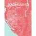 OurPoster.com 'Kaohsiung City Map' Graphic Art Print Poster in Maritime Paper in Blue/Pink | 17 H x 11 W x 0.05 D in | Wayfair OP-KHHA03EN