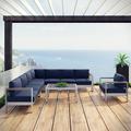 Ivy Bronx Shore 7-piece Aluminum Outdoor Patio Sectional Sofa Set Metal in Blue | Wayfair ORNE3690 41988487