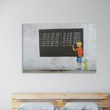 Jaxson Rea 'I must not copy the Simpsons' Graphic Art Print on Wrapped Canvas in Black/Gray | 12 H x 18 W x 1.5 D in | Wayfair SC76601812-BY