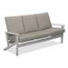 Winston Porter Chrisa Patio Sofa w/ Cushions Plastic/Metal in White/Blue | 38 H x 74.5 W x 31 D in | Wayfair 9E3974C03BC44BC0993E285A4CCA4645