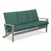 Winston Porter Chrisa Patio Sofa w/ Cushions Plastic/Metal in Gray/Blue | 38 H x 74.5 W x 31 D in | Wayfair 81768D7ED5BC4A78B312B653675BCDA4