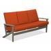 Winston Porter Chrisa Patio Sofa w/ Cushions Plastic/Metal in Gray/Blue/Brown | 38 H x 74.5 W x 31 D in | Wayfair D5C3CDA93062417FA1248C5DA5A4E287