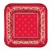 The Beistle Company Western Bandana Paper Dessert Plate in Red | 7" H x 7" W | Wayfair 58058