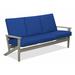 Winston Porter Chrisa Patio Sofa w/ Cushions Plastic/Metal in Gray/Blue | 38 H x 74.5 W x 31 D in | Wayfair F32953B49EE5419E85C6212829A3CB9D