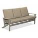 Winston Porter Chrisa Patio Sofa w/ Cushions Plastic/Metal in Gray/Blue | 38 H x 74.5 W x 31 D in | Wayfair C0D0148D34544C9FBE1EF40449FDC0C1