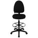 Flash Furniture Mid-Back Multi-Functional Ergonomic Drafting Chair w/ Adjustable Lumbar Support Upholstered in Black | Wayfair WL-A654MG-BK-D-GG