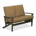 Winston Porter Chrisa Loveseat w/ Cushions Plastic/Metal in Brown | 38 H x 51.5 W x 31 D in | Outdoor Furniture | Wayfair