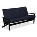 Winston Porter Chrisa Patio Sofa w/ Cushions Plastic/Metal in Black | 38 H x 74.5 W x 31 D in | Wayfair DD7EAB95C83A4914B355CEE07B0F9BB3