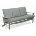 Winston Porter Chrisa Patio Sofa w/ Cushions Plastic/Metal in Gray/Blue | 38 H x 74.5 W x 31 D in | Wayfair C1BE761BA3F740AD8C85B40631686C79