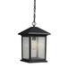 Sol 72 Outdoor™ Lovette Oil Rubbed Bronze 1 -Bulb Outdoor Hanging Lantern Glass/Aluminium/Metal in Brown/Gray | 13.5 H x 8 W x 8 D in | Wayfair