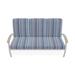 Red Barrel Studio® Hinch 3-Seat Patio Sofa w/ Cushions Metal/Rust - Resistant Metal/Sunbrella® Fabric Included in Blue/White | Wayfair