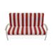 Red Barrel Studio® Hinch 3-Seat Patio Sofa w/ Cushions Metal/Rust - Resistant Metal/Sunbrella® Fabric Included in Red/Gray/White | Wayfair