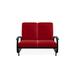 Red Barrel Studio® Hinch Glider Bench w/ Cushions in Red/Pink/Gray | 38 H x 49.5 W x 33 D in | Outdoor Furniture | Wayfair