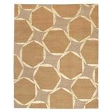 White 36 x 0.5 in Area Rug - Tufenkian Tranquility Geometric Hand-Knotted Wool/Silk Beige/Brown Area Rug Silk/Wool | 36 W x 0.5 D in | Wayfair