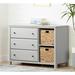 South Shore Cotton Candy 3 Drawer Combo Dresser w/ Cubbies Wood in Brown/Gray | 32.5 H x 45.75 W x 19.5 D in | Wayfair 12687