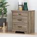 South Shore Versa 3 - Drawer Nightstand Wood in Brown | 27.75 H x 23 W x 17.5 D in | Wayfair 10555