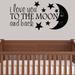 Harriet Bee Colstrope I Love You To The Moon & Back Wall Decal Vinyl, Solid Wood in Black | 18 H x 36 W x 0.5 D in | Wayfair