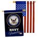 Breeze Decor 2 Piece US Armed Forces Proudly Family Impressions Decorative 2-Sided 40 x 28 in. House Flag Set in Red/Black | 40 H x 28 W in | Wayfair