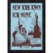 Global Gallery 'New York Town for Mine' by S.T. Framed Vintage Advertisement Canvas in Black/Blue | 20 H x 14 W x 1.5 D in | Wayfair