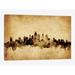 East Urban Home Foxed (Retro) Skyline Series: Philadelphia, Pennsylvania, USA Graphic Art on Wrapped Canvas Canvas, in Black/Green/Orange | Wayfair