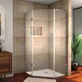 Aston Neoscape 42" x 72" Neo-angle Hinged Shower enclosure, Stainless Steel in Gray | 72 H x 42 W x 42 D in | Wayfair SEN986-SS-42-10