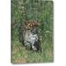 World Menagerie 'PA, African Leopard Cub Walking in Tall Grass' Photographic Print on Wrapped Canvas in Brown/Green | 16 H x 10 W x 1.5 D in | Wayfair