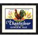 Global Gallery 'Club Chanticleer Pale Dry Ginger Ale' Framed Vintage Advertisement Paper in Blue/Red/Yellow | 18 H x 22 W x 1.5 D in | Wayfair