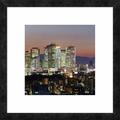 Global Gallery 'City Skyline, Shinjuku District, Tokyo, Japan' Framed Graphic Art Paper in Black/Gray/Orange | 20 H x 20 W x 1.5 D in | Wayfair