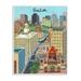 Stupell Industries Colorful Boston Massachusetts City Landmark by Carla Daly - Graphic Art Print Wood in Brown | 15 H x 10 W x 0.5 D in | Wayfair