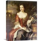 Global Gallery 'Portrait of Queen Mary II' by William Wissing Painting Print on Wrapped Canvas in Brown | 22 H x 16.46 W x 1.5 D in | Wayfair