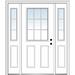 Verona Home Design Smooth Internal Grilles Primed Fiberglass Prehung Front Entry Doors Fiberglass | 80 H x 64 W x 1.75 D in | Wayfair ZZ29748L