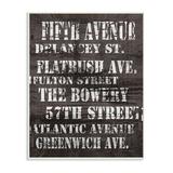 Stupell Industries 'Fifth Avenue Distressed New York City Streets' by World Art Group - Textual Art Print on Canvas in Black/White | Wayfair