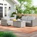 Sol 72 Outdoor™ Dayse Rattan Wicker Fully Assembled 3 - Person Seating Group w/ Cushions in Gray | Wayfair ROHE2771 40650025