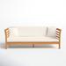 Joss & Main Bodine 72.875" Wide Outdoor Patio Daybed w/ Cushions Wood/Natural Hardwoods in Pink/White | 26.75 H x 72.875 W x 39 D in | Wayfair