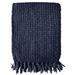 Gracie Oaks Flannigan Chenille Basket Weave Throw Polyester in Gray/Blue/Black | 50 W in | Wayfair F4696402DF034570AFB73608F3CE66C2