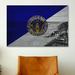 Winston Porter Long Beach Flag, Beach w/ Planks Graphic Art on Canvas in Blue/Gray | 60 H x 90 W x 0.75 D in | Wayfair