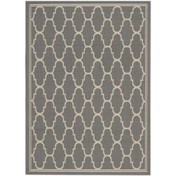 White 48 x 0.2 in Indoor/Outdoor Area Rug - Charlton Home® Laylah Geometric Anthracite/Beige Indoor/Outdoor Area Rug Polyester/Polypropylene | Wayfair