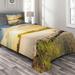 East Urban Home Nature Microfiber Rustic Coverlet/Bedspread Set Microfiber in Yellow | Twin Coverlet + 1 Sham | Wayfair