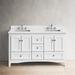 Birch Lane™ Fresno 60" Double Bathroom Vanity Set Quartz Top/Marble, Wood in White | 35.25 H x 60 W x 23 D in | Wayfair KBC38602WTQZ